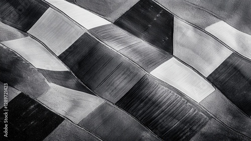 Obraz na płótnie Abstract monochrome pattern with textures and shapes in grayscale tones, illustrating modern artistic design elements in fine art w salonie
