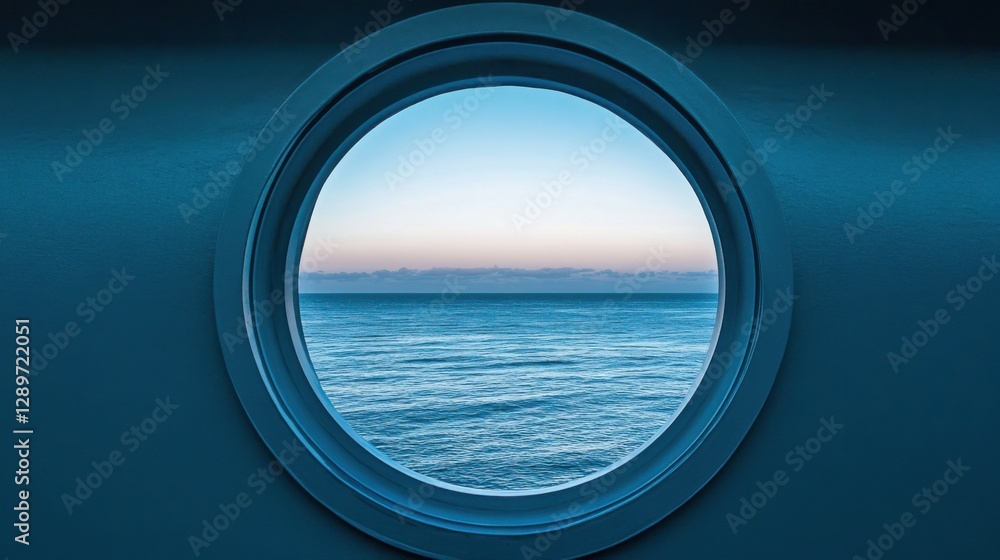 Fototapeta premium Serene ocean view through binocular lenses