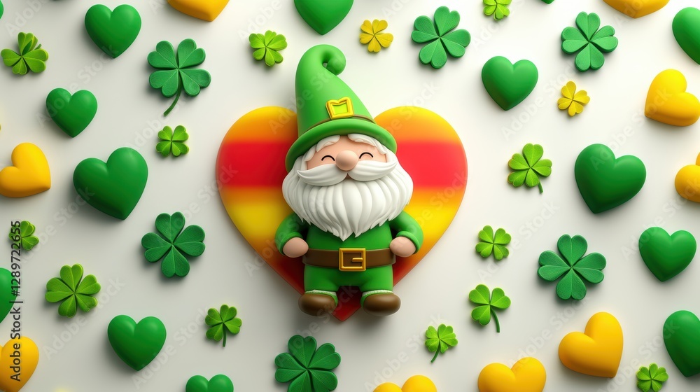Cute Leprechaun fairy and green decorations of St. Patrick’s Day. Cute Leprechaun fairy and green decorations of St. Patrick’s Day.