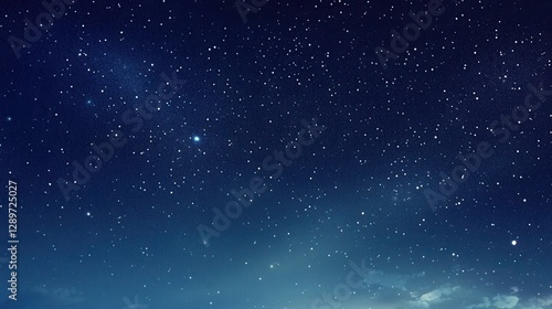 Stunning Night Sky Filled with Bright Stars and a Mysterious Milky Way Over a Calm Horizon