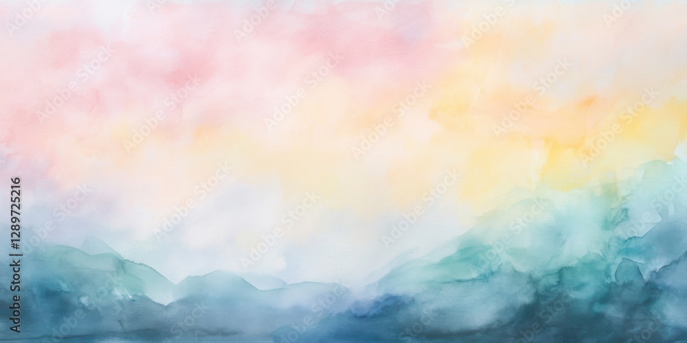 Gentle pastel watercolor background abstract sky