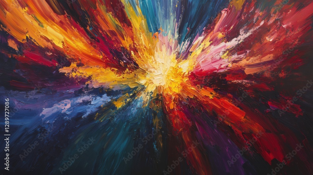 Dynamic radial blur color explosion background