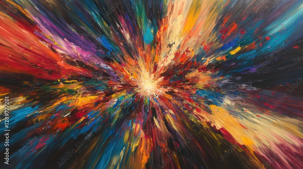 Dynamic color explosion with radial blur effect