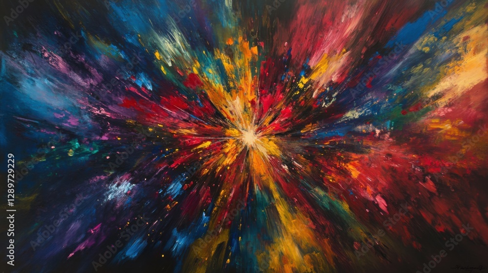 Colorful radial burst with dynamic blur effect