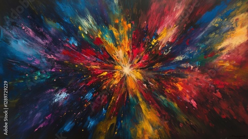Obraz na płótnie Colorful radial burst with dynamic blur effect w salonie