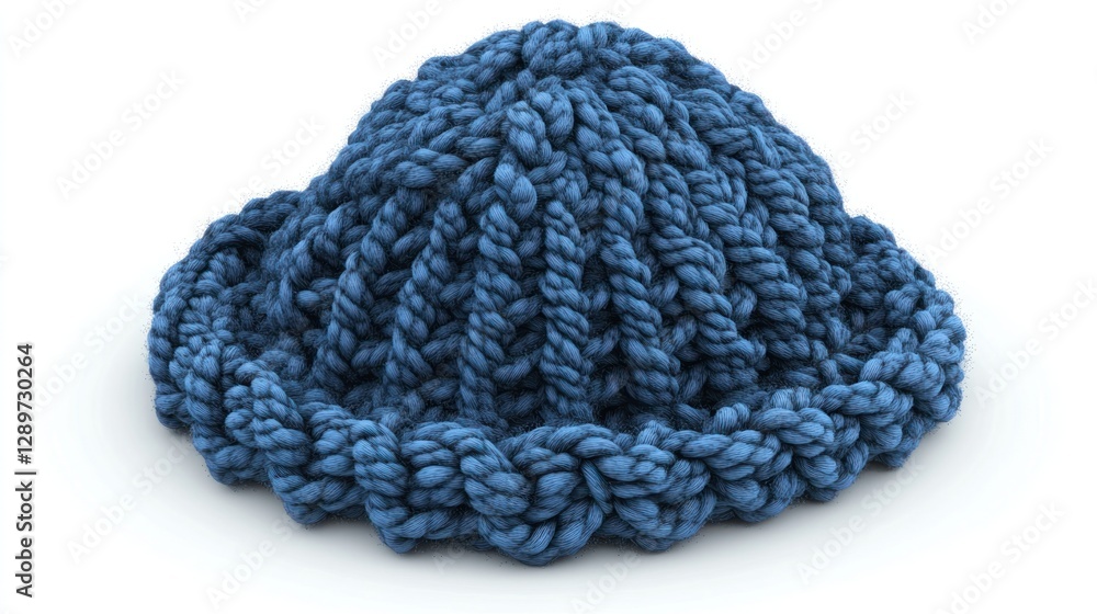 Fototapeta premium Blue knit hat, winter, studio, isolated, craft