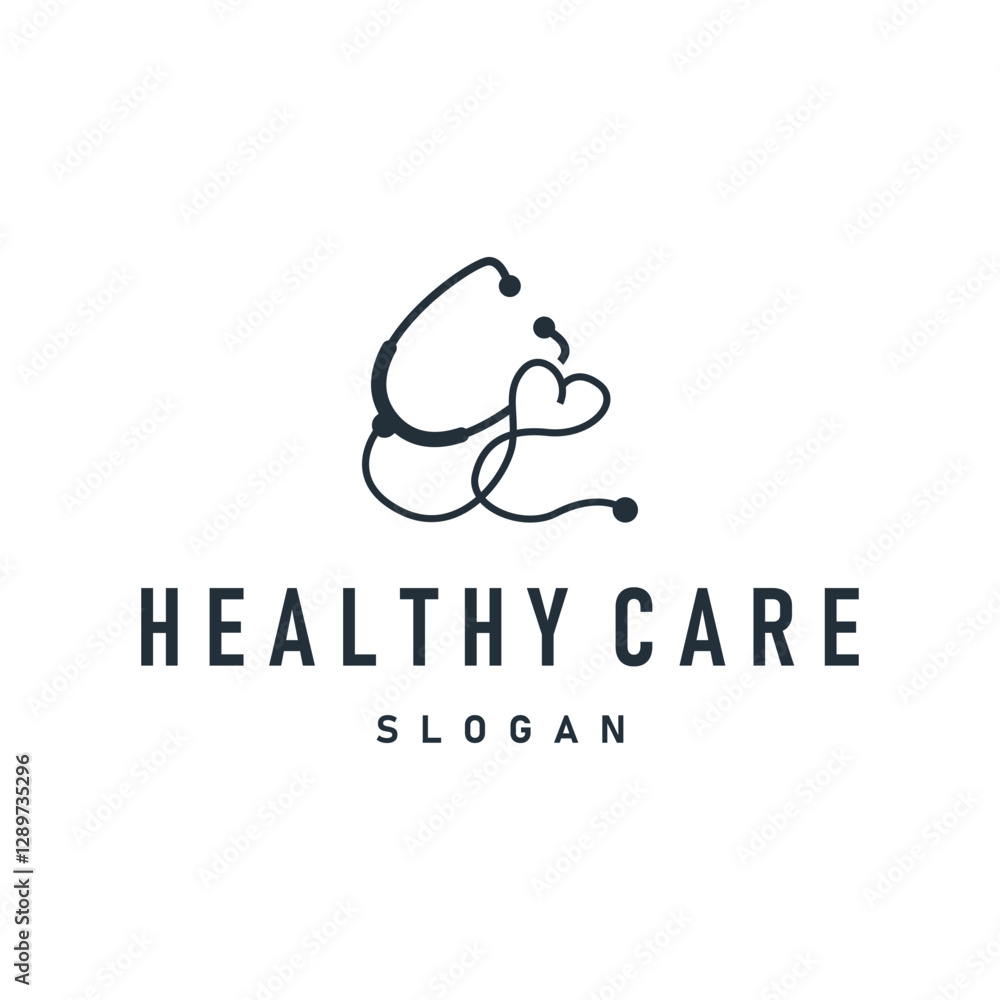 Fototapeta premium health care symbol design stethoscope logo illustration template creative medical