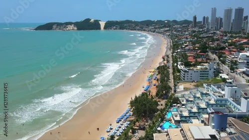 Aerial view of Ponta Negra beach, Morro do Careca, in Natal, Rio Grande do Norte, Brazil.