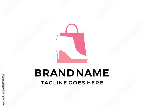 editable vector feminine shoes shop symbol design illustration isolated on transparent background