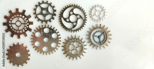 Wallpaper Mural Exploring mechanical gears and cogs arrangement workshop photography industrial environment close-up view engineering concept Torontodigital.ca