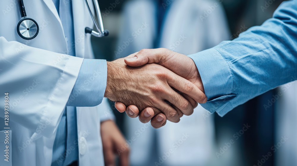 A Healthcare professionals shaking hands to discuss collaboration and growth A Healthcare professionals shaking hands to discuss collaboration and growth