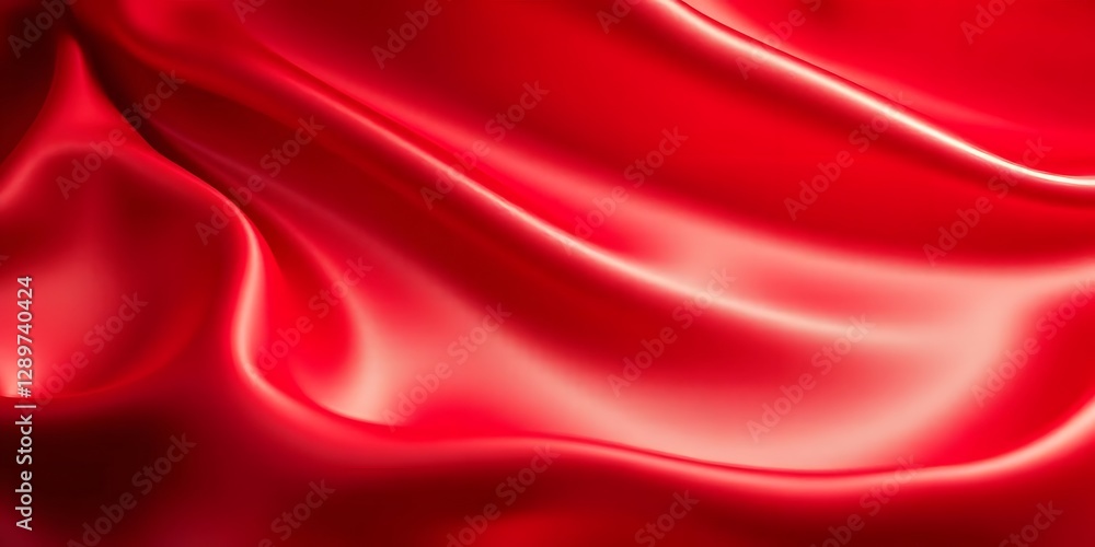 Fototapeta premium Red Silk Background with Shimmering Light Reflection