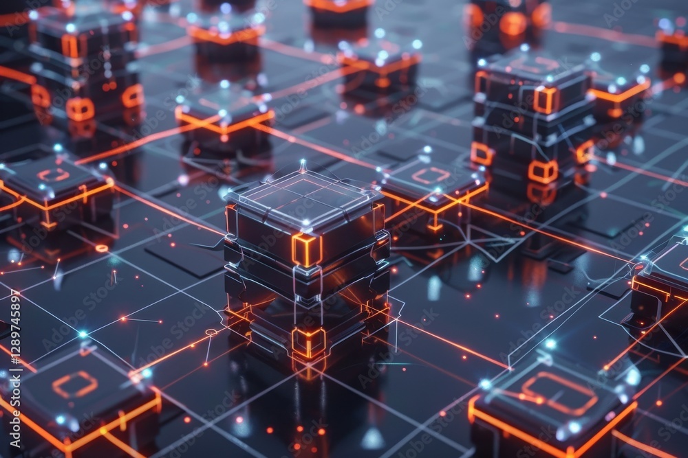 Digital ledger architecture, crystalline blocks holding transaction records, connected by validation streams, corporate tech design. Digital ledger architecture, crystalline blocks holding transaction records, connected by validation streams, corporate tech design.