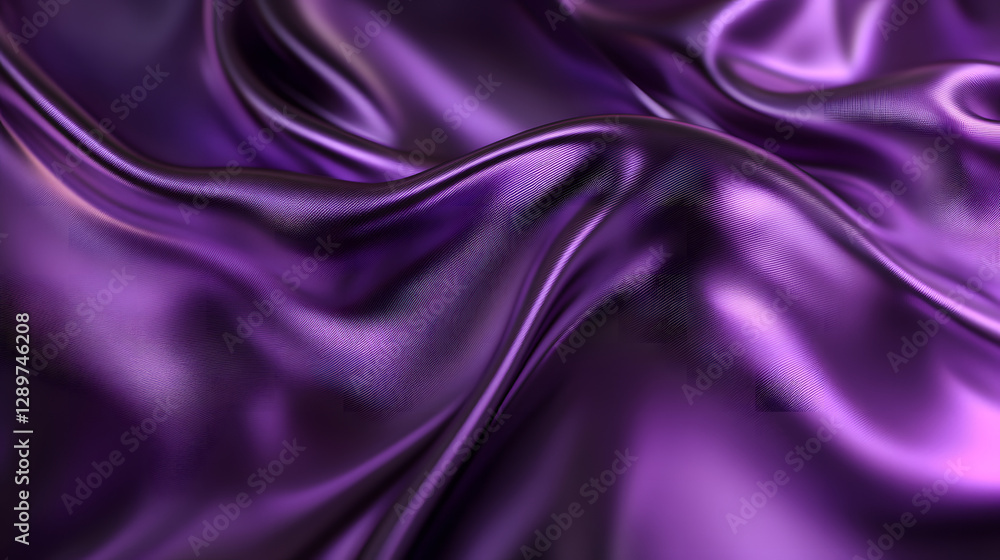 Obraz premium Luxurious Purple Silk Fabric Draped Abstract Background