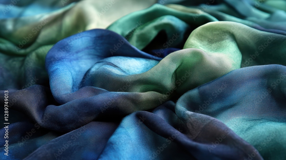 Abstract Flowing Fabric Texture in Shades of Blue and Green for Creative Design Projects and Backgrounds Abstract Flowing Fabric Texture in Shades of Blue and Green for Creative Design Projects and Backgrounds