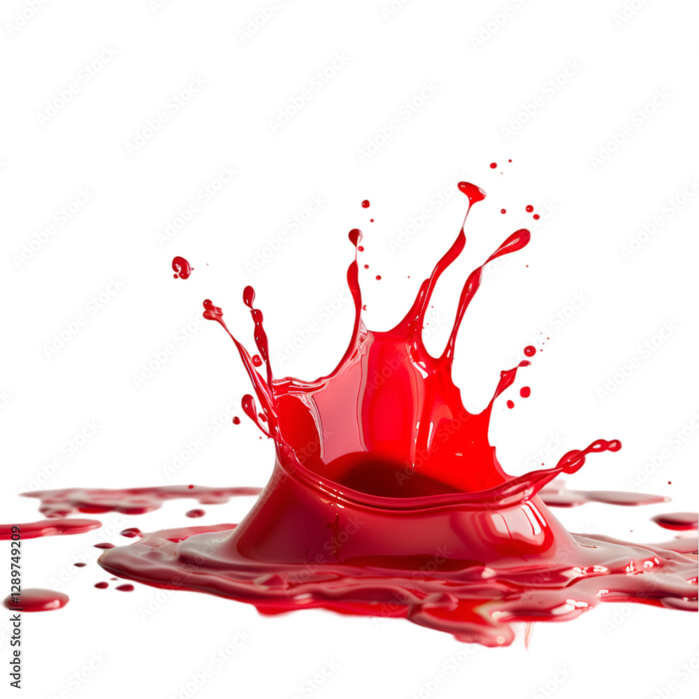 Red liquid splash crown shape black background Red liquid splash crown shape black background