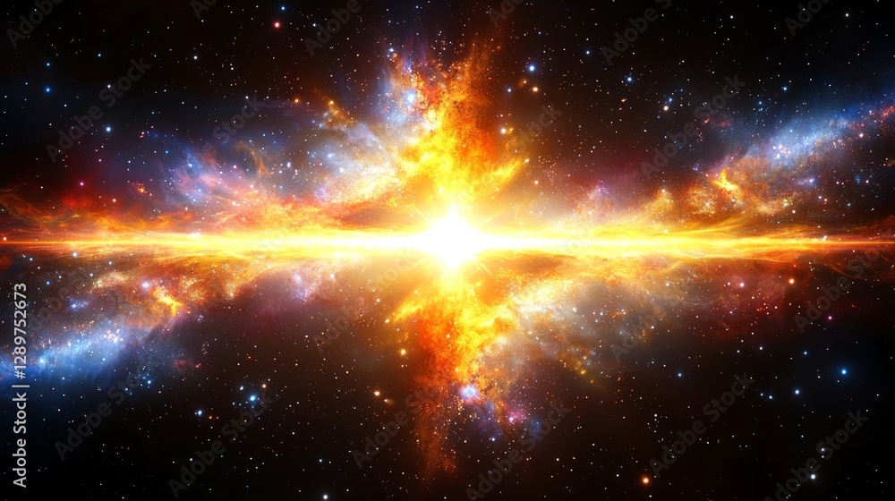 A brilliant burst of light across the vast starry cosmos A brilliant burst of light across the vast starry cosmos