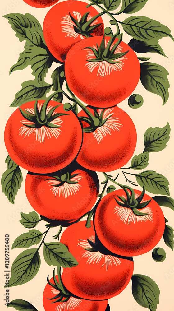 custom made wallpaper toronto digitalDigital modern tomato minimalist illustrator abstract graphic poster background