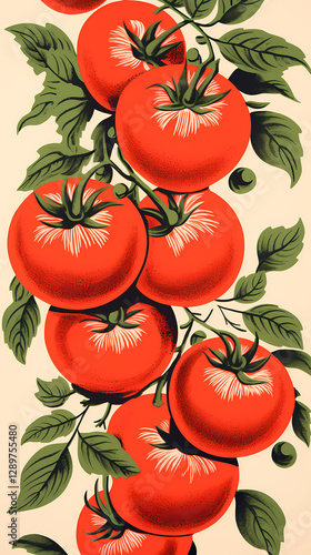 Wallpaper Mural Digital modern tomato minimalist illustrator abstract graphic poster background Torontodigital.ca
