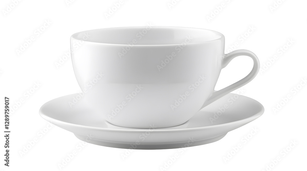 White cup on the table isolated on transparent background White cup on the table isolated on transparent background