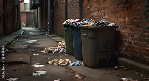 Trash cans are full to the point of scattering.