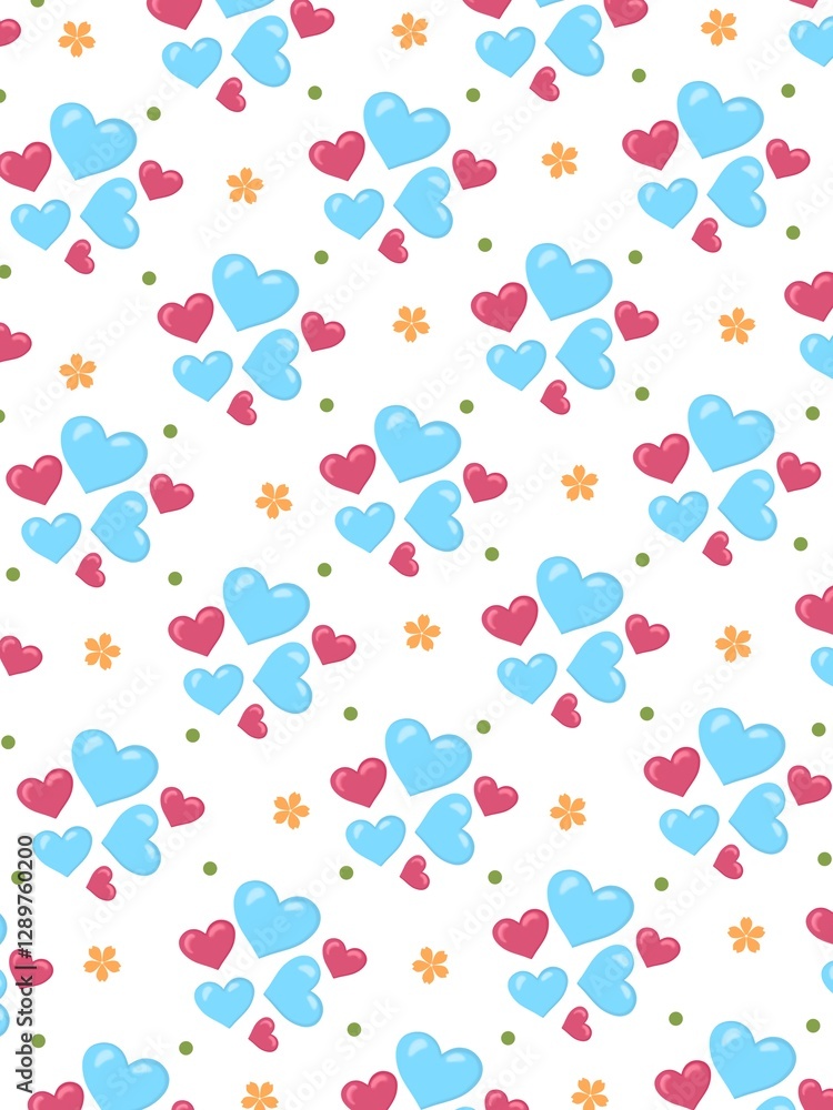 seamless heart pattern with added flowers seamless heart pattern with added flowers