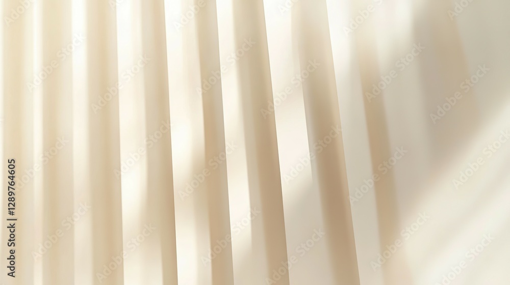 Obraz premium Beige Vertical Lines With Soft Shadows Displayed on Background