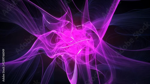 Vibrant Abstract Background with Swirling Pink and Purple Light Trails Dynamic, Energetic, and Intense Visual Effect Against Dark Setting, Evoking Motion and Vivid Colors