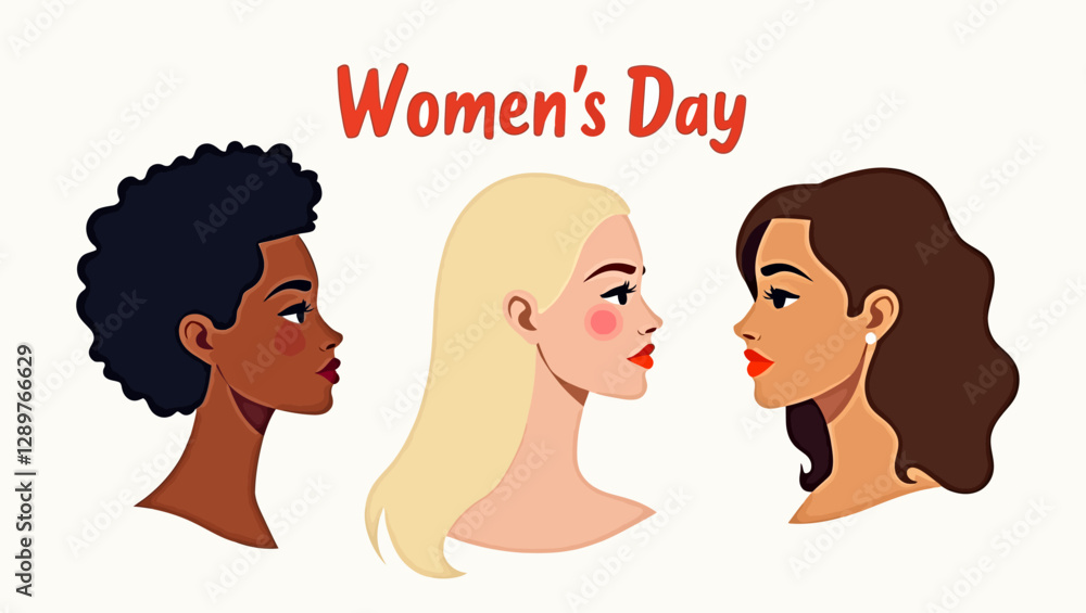 A modern illustration of diverse women in celebration of Women’s Day. Ideal for awareness campaigns, posters, and educational materials. A modern illustration of diverse women in celebration of Women’s Day. Ideal for awareness campaigns, posters, and educational materials.