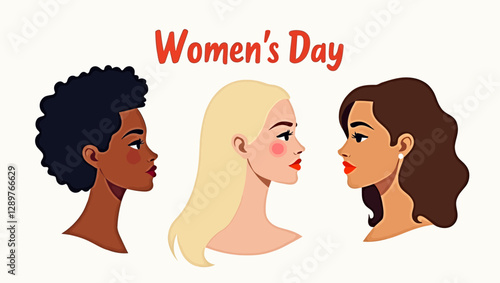 A modern illustration of diverse women in celebration of Women’s Day. Ideal for awareness campaigns, posters, and educational materials.