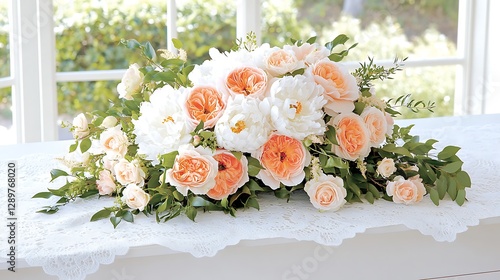 Elegant floral arrangement indoor photography bright environment close-up decoration