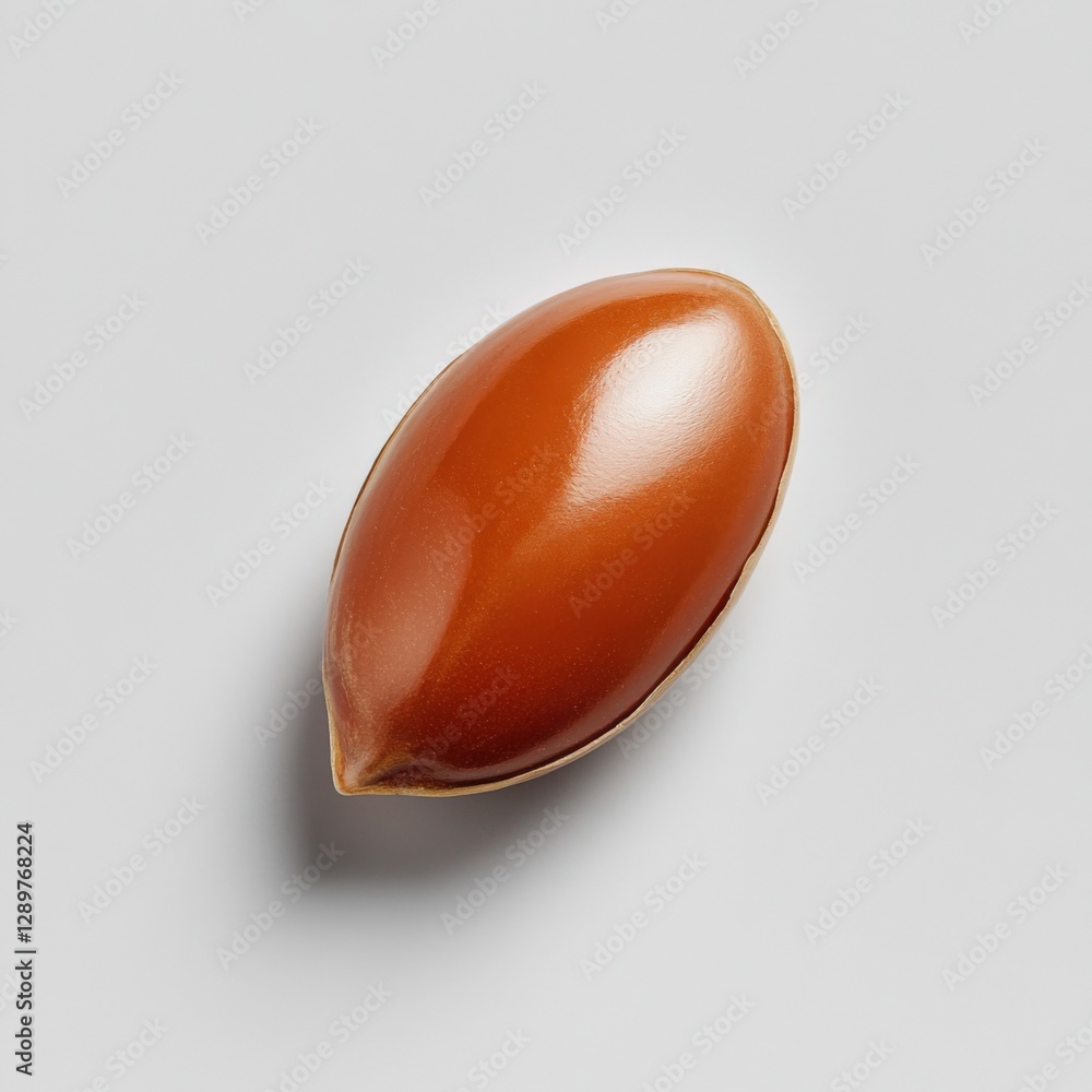 Single Flax Seed on White Background. Single Flax Seed on White Background.