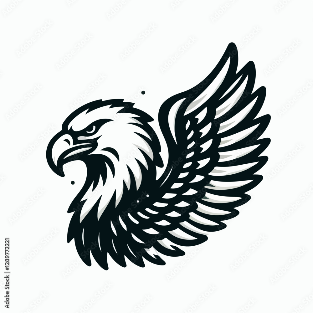 vector illustration of eagle and logo vector illustration of eagle and logo