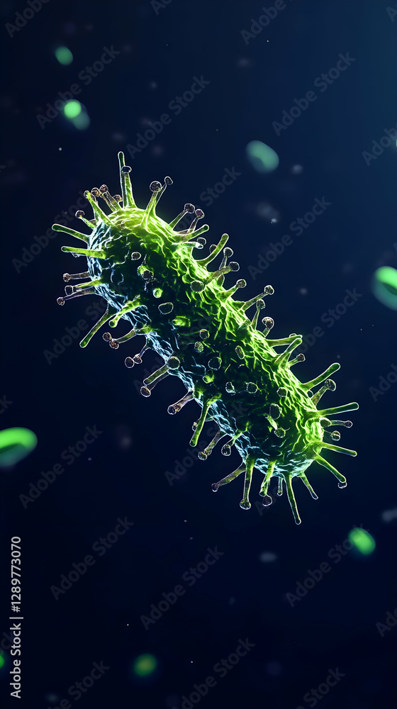 Fototapeta premium Microscopic Virus 3D Render