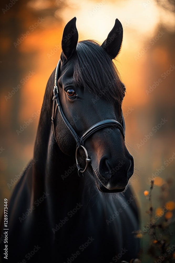 Obraz premium Majestic Horse Close-Up Portrait in Natural Light