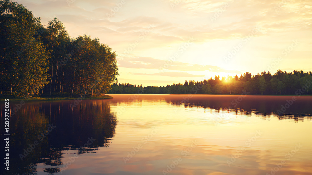 Obraz premium sunrise over the river