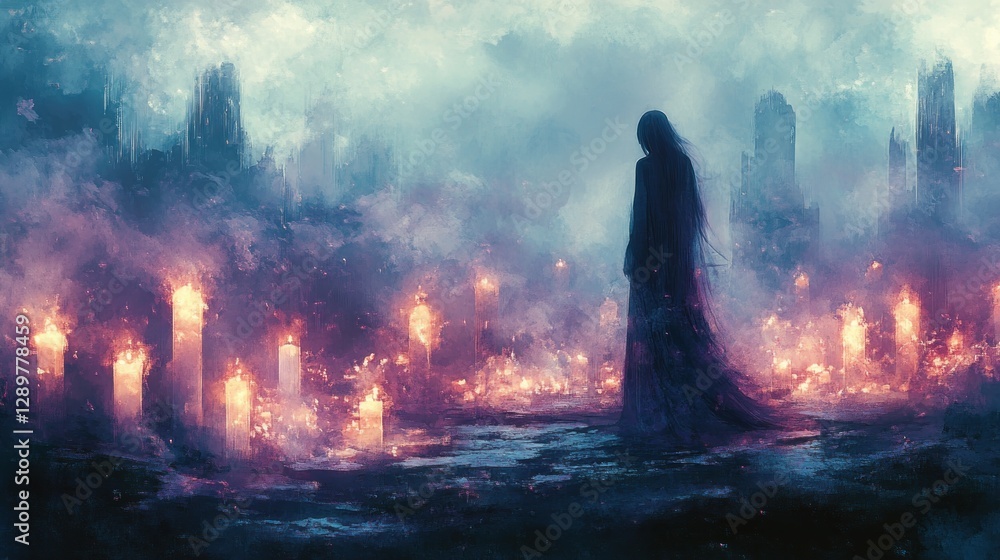 Fototapeta premium Advent Anticipation and Candlelight Serenity in a Mystical Christmas Atmosphere