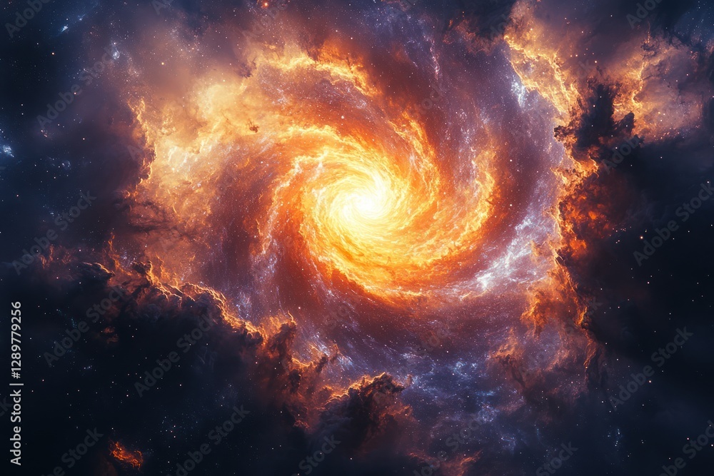Impressionistic Cosmic Scene with Swirling Galaxies and Nebulae Highlighting Beauty and Fantasy in a Dynamic Composition Impressionistic Cosmic Scene with Swirling Galaxies and Nebulae Highlighting Beauty and Fantasy in a Dynamic Composition