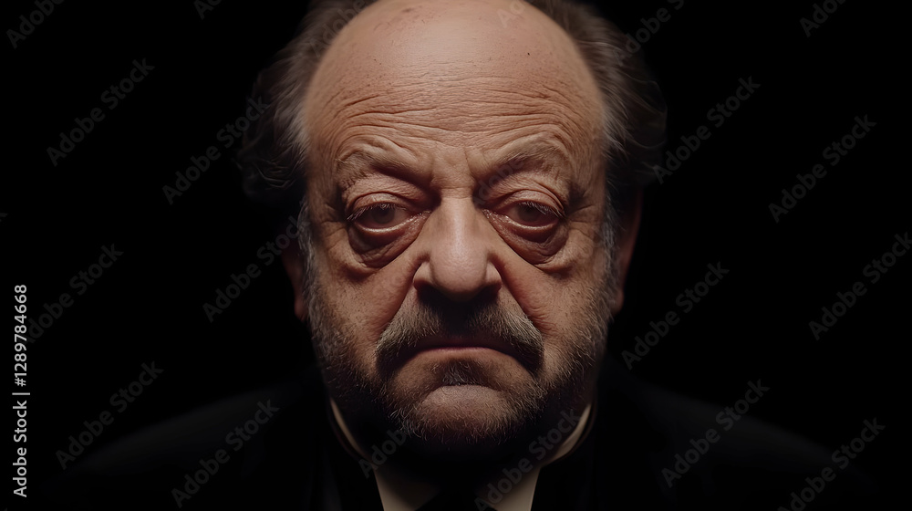 Serious Elderly Man Portrait Realistic Image Serious Elderly Man Portrait Realistic Image