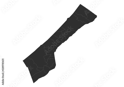vector silhouette map of Gaza