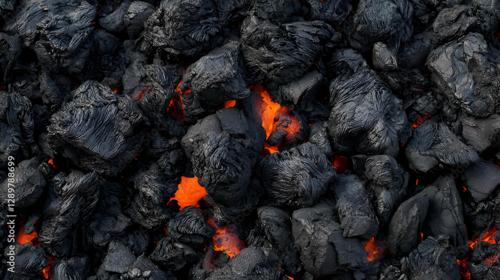 Glowing Embers of Coal Fire: Dark Texture Background Glowing Embers of Coal Fire: Dark Texture Background