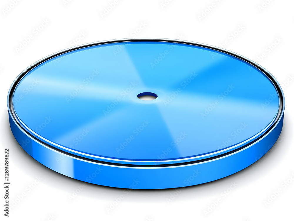 Blue 3D Circular Disc Illustration Blue 3D Circular Disc Illustration