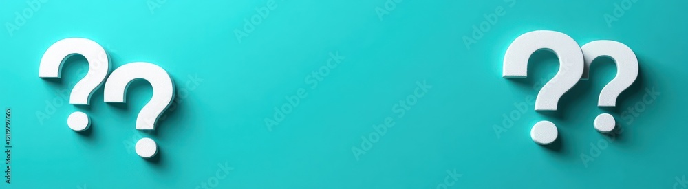 White Question Marks on Soft Turquoise Background Minimalism Clarity Simplicity White Question Marks on Soft Turquoise Background Minimalism Clarity Simplicity