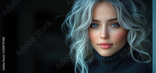 Wallpaper Mural portrait of a beautiful mature businesswoman with silver hair wearing glasses Torontodigital.ca