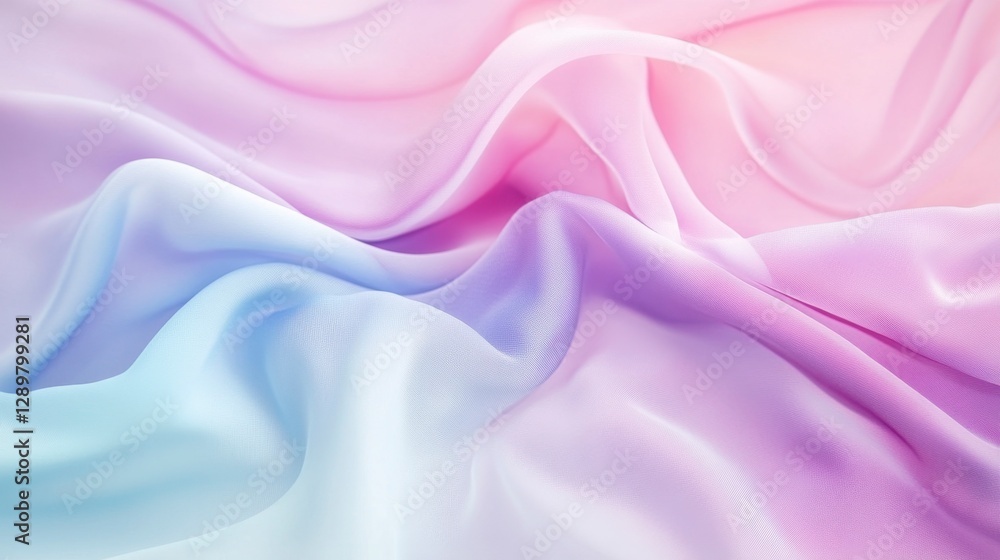 Obraz premium Soft Pastel Fabric Waves in Delicate Motion, Abstract Flow