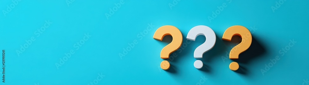 Floating Question Marks Concept on Turquoise Background Minimalist Design for Business Support Floating Question Marks Concept on Turquoise Background Minimalist Design for Business Support
