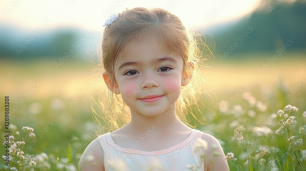 Portrait of Diverse Young Girl with Vitiligo in Serene Field Embracing Individuality and Beauty Portrait of Diverse Young Girl with Vitiligo in Serene Field Embracing Individuality and Beauty