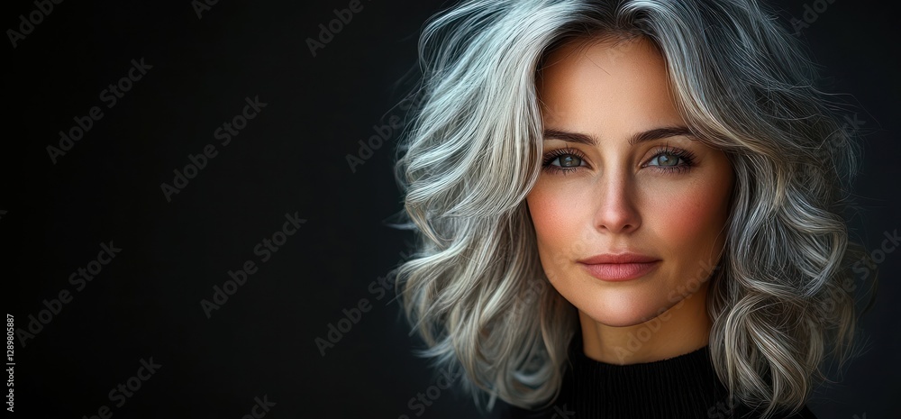Fototapeta premium portrait of a confident mature businesswoman with silver hair wearing glasses