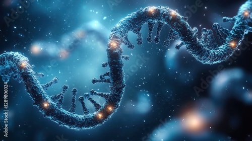 DNA and mRNA Structures in 3D Illustration for Genetics and Biochemistry Research