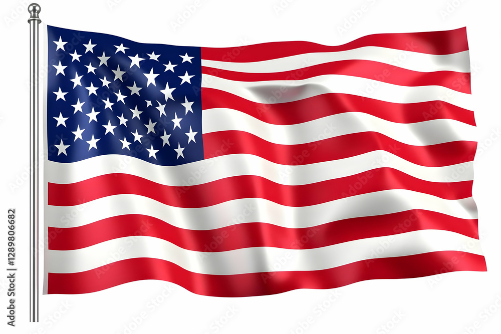 Waving US Flag 3D Render Waving US Flag 3D Render